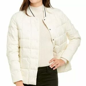 Vintage Trina Turk DUCK DOWN Puff Snap Jacket, Cream/White, Women's Small